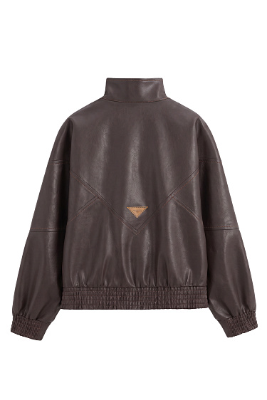 Faux leather bomber jacket - BRUSNIKA Women Clothes