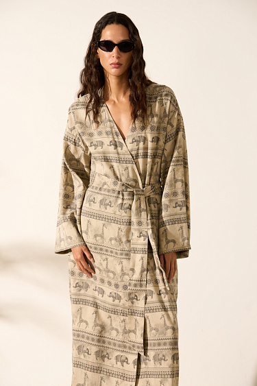 Robe with ethnic print - BRUSNIKA Women Clothes