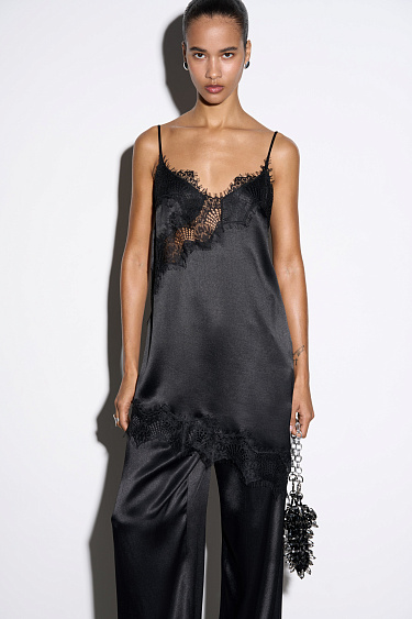 Mini dress with lace - BRUSNIKA Women Clothes
