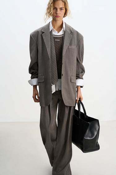 Single-breasted striped jacket - BRUSNIKA Women Clothes