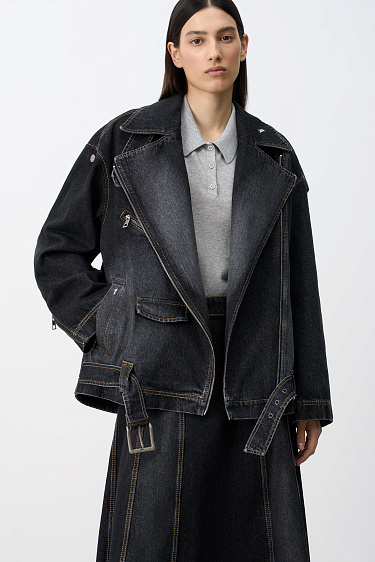 Denim biker jacket - BRUSNIKA Women Clothes