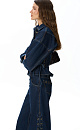 Denim shirt with a lace-up waist - BRUSNIKA. Women clothes