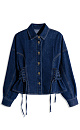 Denim shirt with a lace-up waist - BRUSNIKA. Women clothes