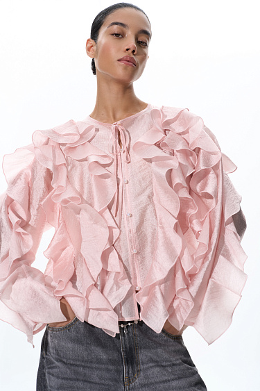 Blouse with voluminous flounces - BRUSNIKA Women Clothes