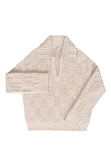 Openwork jumper with polo collar - BRUSNIKA Women Clothes