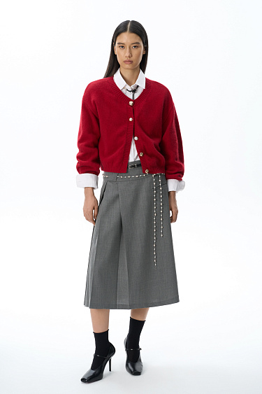 Fox-fur buttoned cardigan - BRUSNIKA Women Clothes
