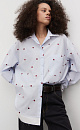 100% cotton shirt with heart-shaped print - BRUSNIKA. Women clothes