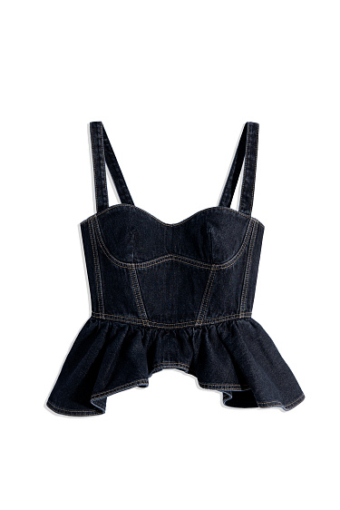 Denim corset with Basque - BRUSNIKA Women Clothes