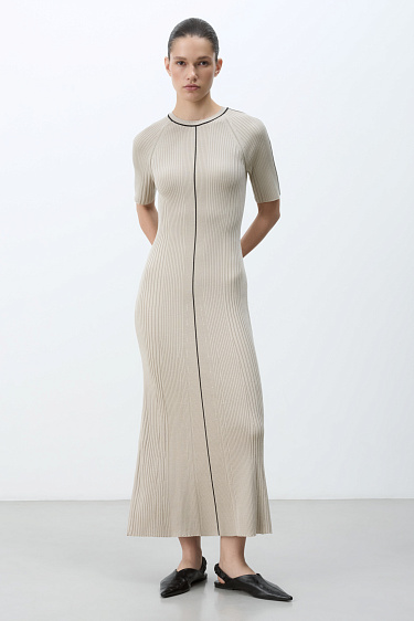 Ribbed knit maxi dress - BRUSNIKA Women Clothes