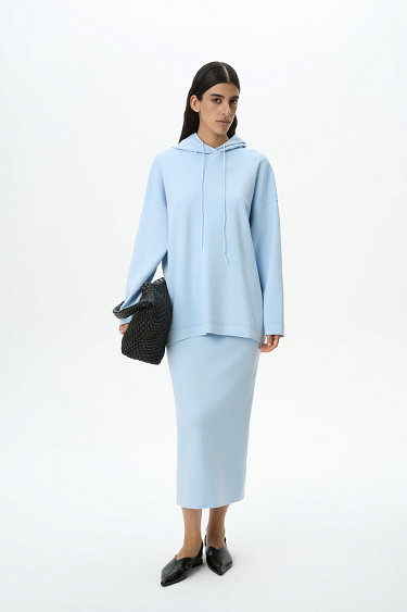 Knitted skirt with back slit - BRUSNIKA Women Clothes