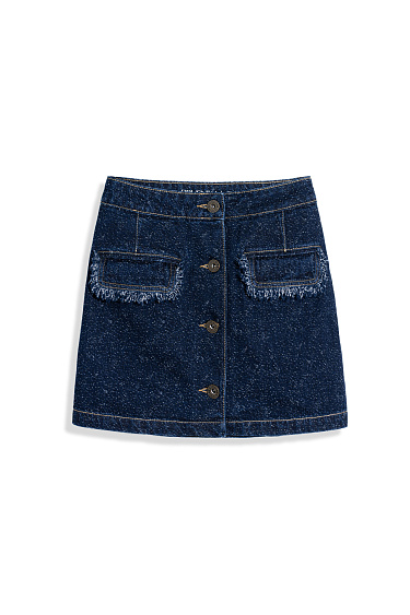 Frayed denim mini skirt - BRUSNIKA Women Clothes