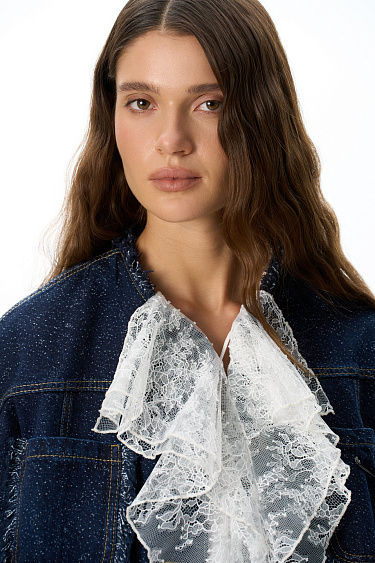 Fringed denim jacket - BRUSNIKA Women Clothes