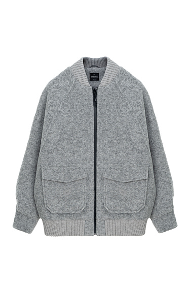 Wool bomber jacket with zip - BRUSNIKA Women Clothes