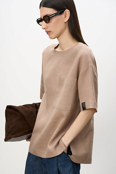 Linen T-shirt - BRUSNIKA Women Clothes