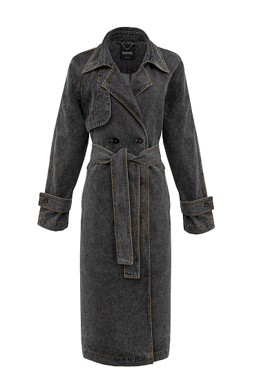 Oversized denim trench coat - BRUSNIKA Women Clothes