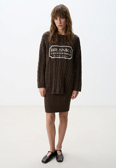 Knitted skirt with braids - BRUSNIKA Women Clothes