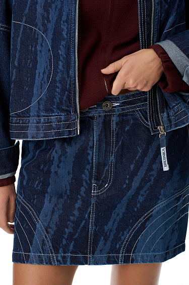 Denim skirt of mini length - BRUSNIKA Women Clothes