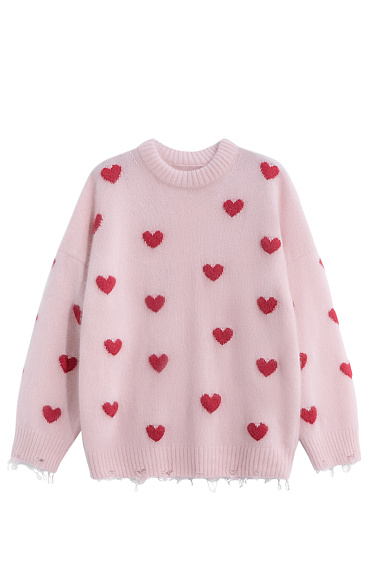 Fox down jumper with heart-shaped print - BRUSNIKA Women Clothes