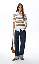 Striped viscose polo - BRUSNIKA. Women clothes