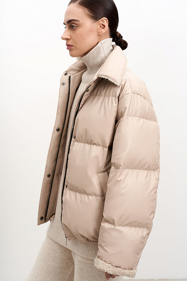 Faux leather down jacket - BRUSNIKA Women Clothes