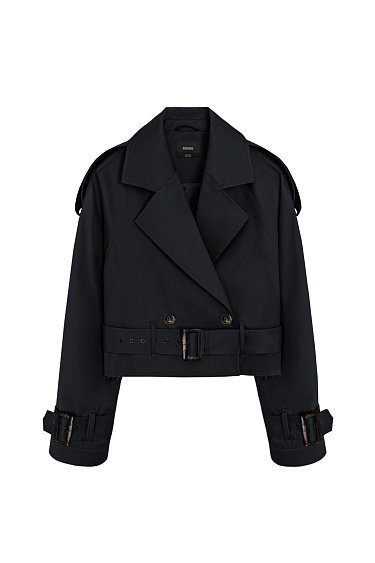 A leather jacket with a belt - BRUSNIKA Women Clothes