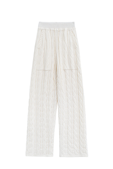 Knitted trousers with braids - BRUSNIKA Women Clothes