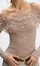 Merino wool longsleeve with lace - BRUSNIKA. Women clothes
