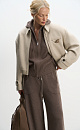 wool bomber jacket with a turn‑down collar - BRUSNIKA. Women clothes