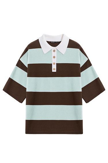T-shirt with a polo collar - BRUSNIKA Women Clothes