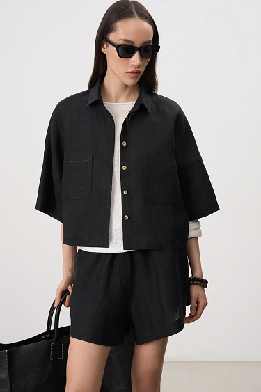 Cropped shirt with shorts - BRUSNIKA Women Clothes