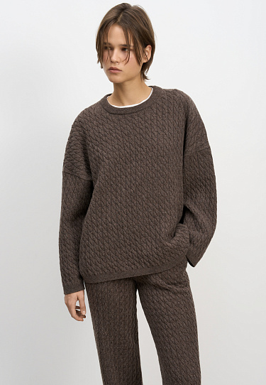 Cable-knit jumper made from 100% extrafine merino wool - BRUSNIKA Women Clothes