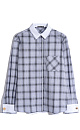 Plaid shirt with decorative buttons - BRUSNIKA. Women clothes