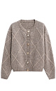 Yak wool cardigan with an Argyle pattern - BRUSNIKA. Women clothes