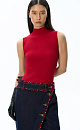 knitted viscose top with a high neck - BRUSNIKA. Women clothes