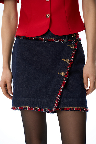 Fringed denim mini skirt - BRUSNIKA Women Clothes