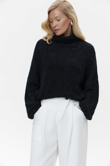 Short mohair jumper with lurex - BRUSNIKA Women Clothes