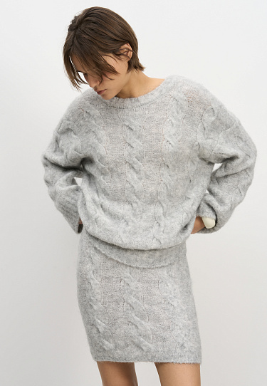 Knitted skirt with braids - BRUSNIKA Women Clothes