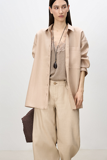 Shirt with patch pocket - BRUSNIKA Women Clothes