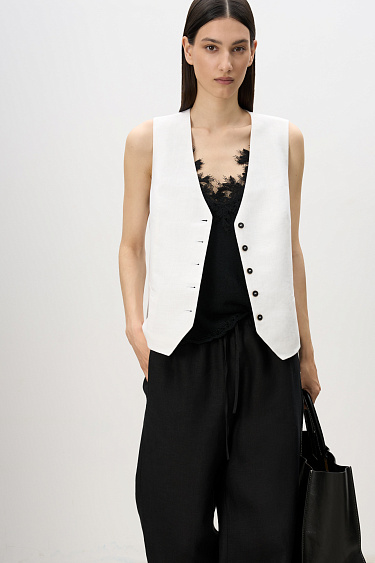 Classic 100% linen vest - BRUSNIKA Women Clothes