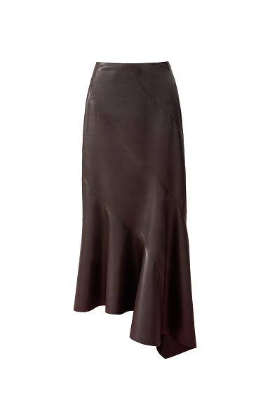 Asymmetrical faux leather skirt - BRUSNIKA Women Clothes