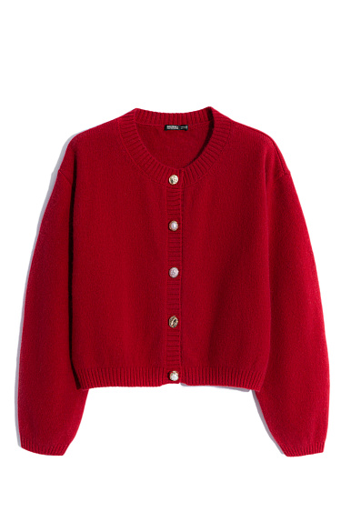 Fox-fur buttoned cardigan - BRUSNIKA Women Clothes