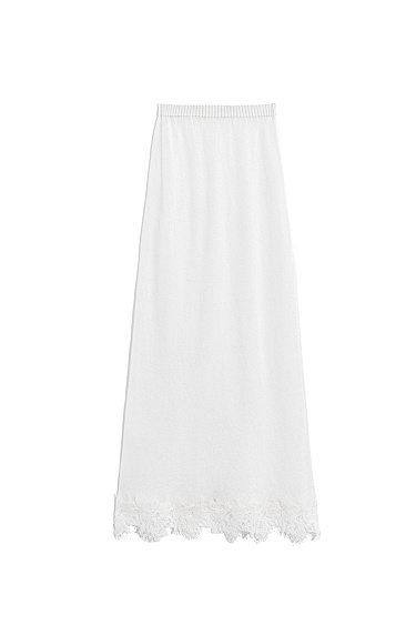 Maxi skirt of merino wool with lace - BRUSNIKA Women Clothes