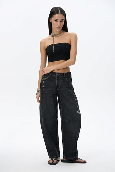 Grunge slit jeans - BRUSNIKA Women Clothes