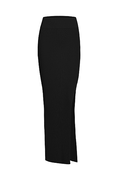 Knitted skirt with a side slit - BRUSNIKA Women Clothes
