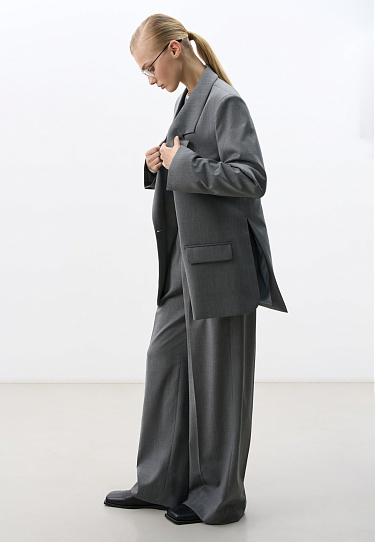 Basic side slits blazer - BRUSNIKA Women Clothes
