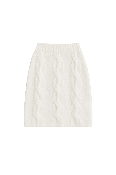 Knitted skirt with braids - BRUSNIKA Women Clothes