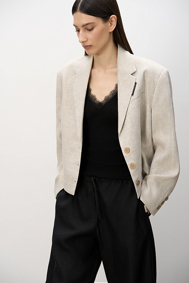 Short jacket made of 100% linen - BRUSNIKA Women Clothes