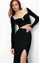 Cut-out top with decorative pin - BRUSNIKA. Women clothes