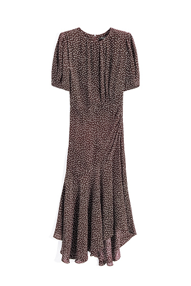 Polka dot dress with voluminous sleeves - BRUSNIKA Women Clothes
