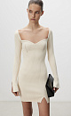 Mini dress with a curly neckline - BRUSNIKA. Women clothes